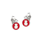 ROUNDED EARRING W/ TEDDY BEAR - SILVER 925 - TDALAL EXCLUSIVE