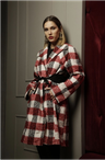 The Classic Coat By Nada AlAyoub / Red, White & Black Checkered