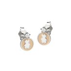 ROUNDED EARRING WITH TEDDY BEAR - SILVER 925 - TDALAL EXCLUSIVE
