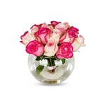 Pink Blush Roses Square Vase
