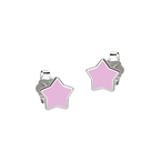 EARRING STAR SHAPE - SILVER 925- PINK - TDALAL EXCLUSIVE