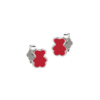 EARRING W/ TEDDY BEAR - SILVER 925 - RED COLOR - TDALAL EXCLUSIVE